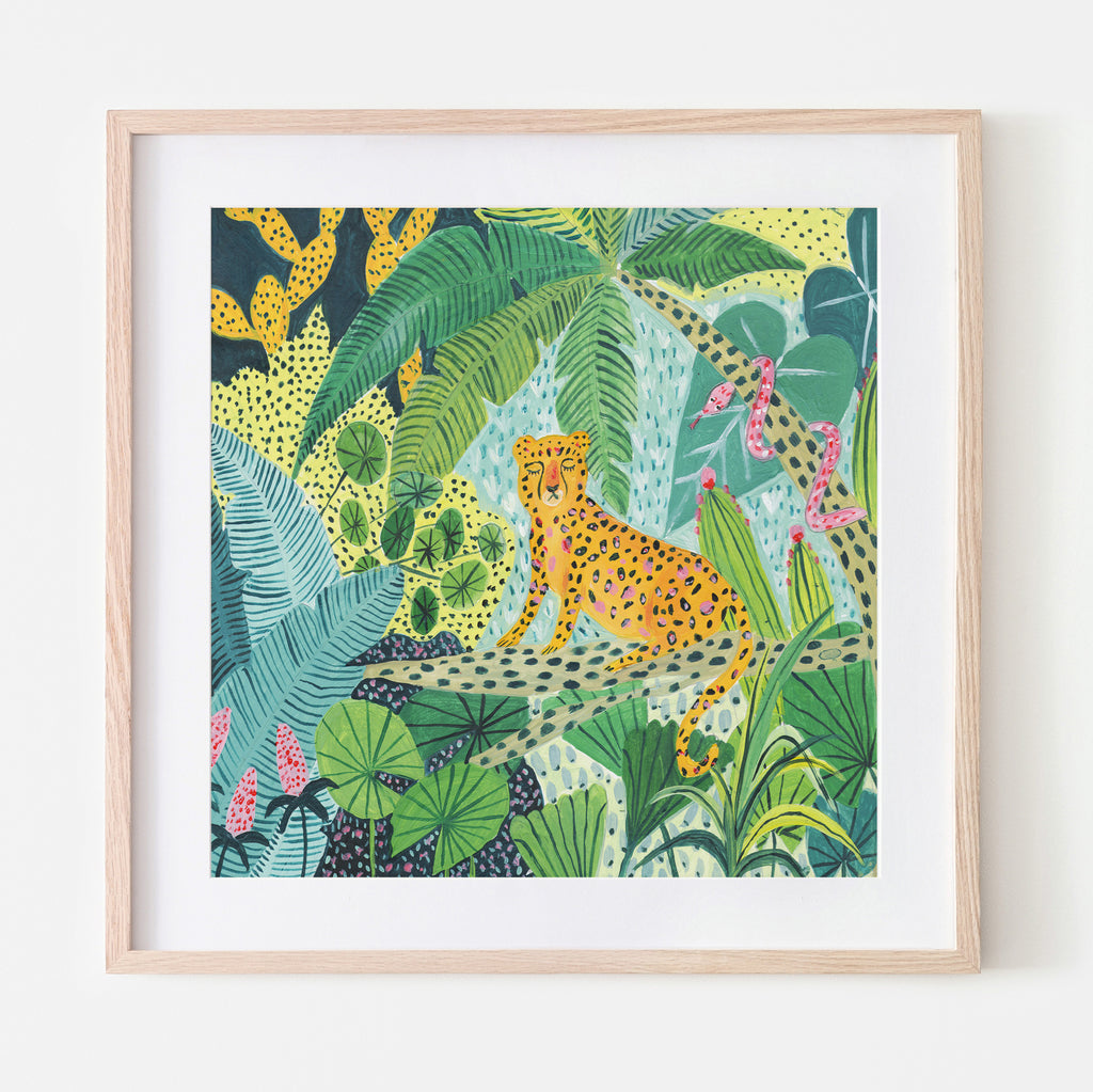 Tableau imprimé léopard multicolore 35x45 MINI JUNGLE