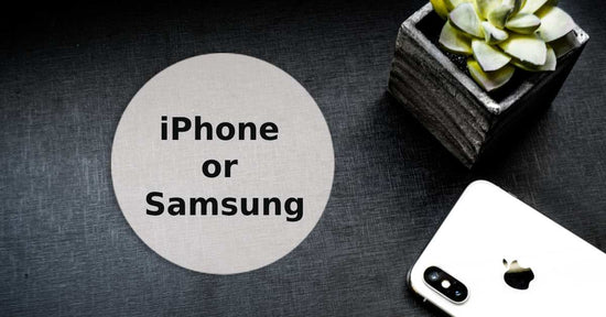 A feature image about whether you should choose a iPhone or Samsung phone.