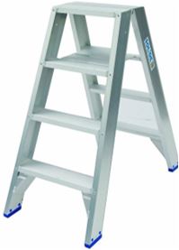 Solide dubbele trapladder 2x4tr. Smits BV