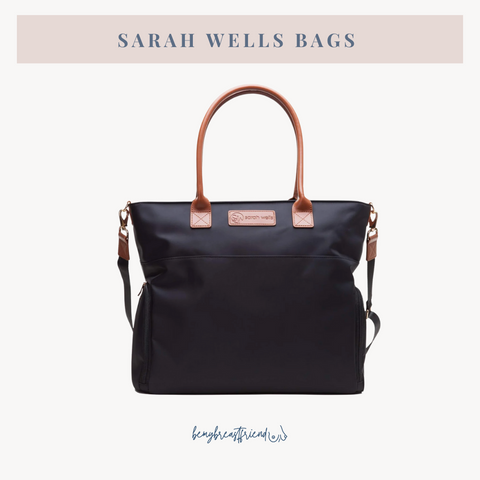 Sarah Wells pumping and breastfeeding bags and travel