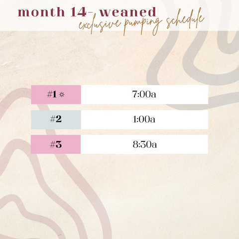 Pumping Schedule months 14- weaned