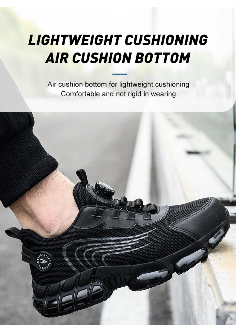 Rotating buttonssteel toe safety shoes