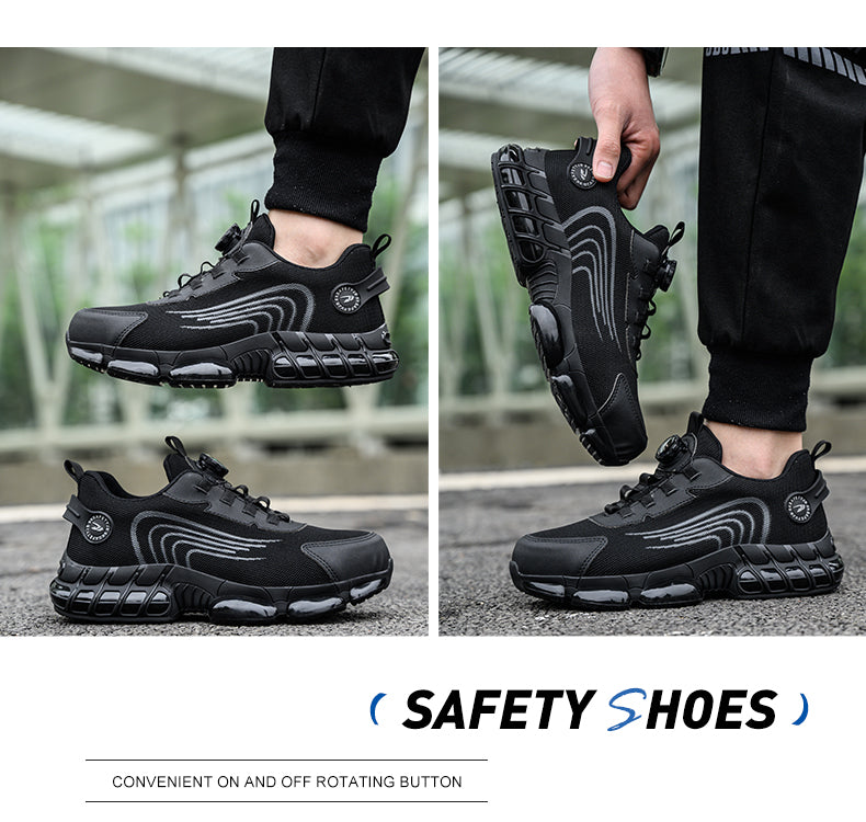 Rotating buttonssteel toe safety shoes