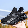 Stylish black steel toe sneakers