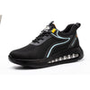 Comfortable Black steel toed tennis shoes with air cushion steel toes shoes TFWMGV K9191