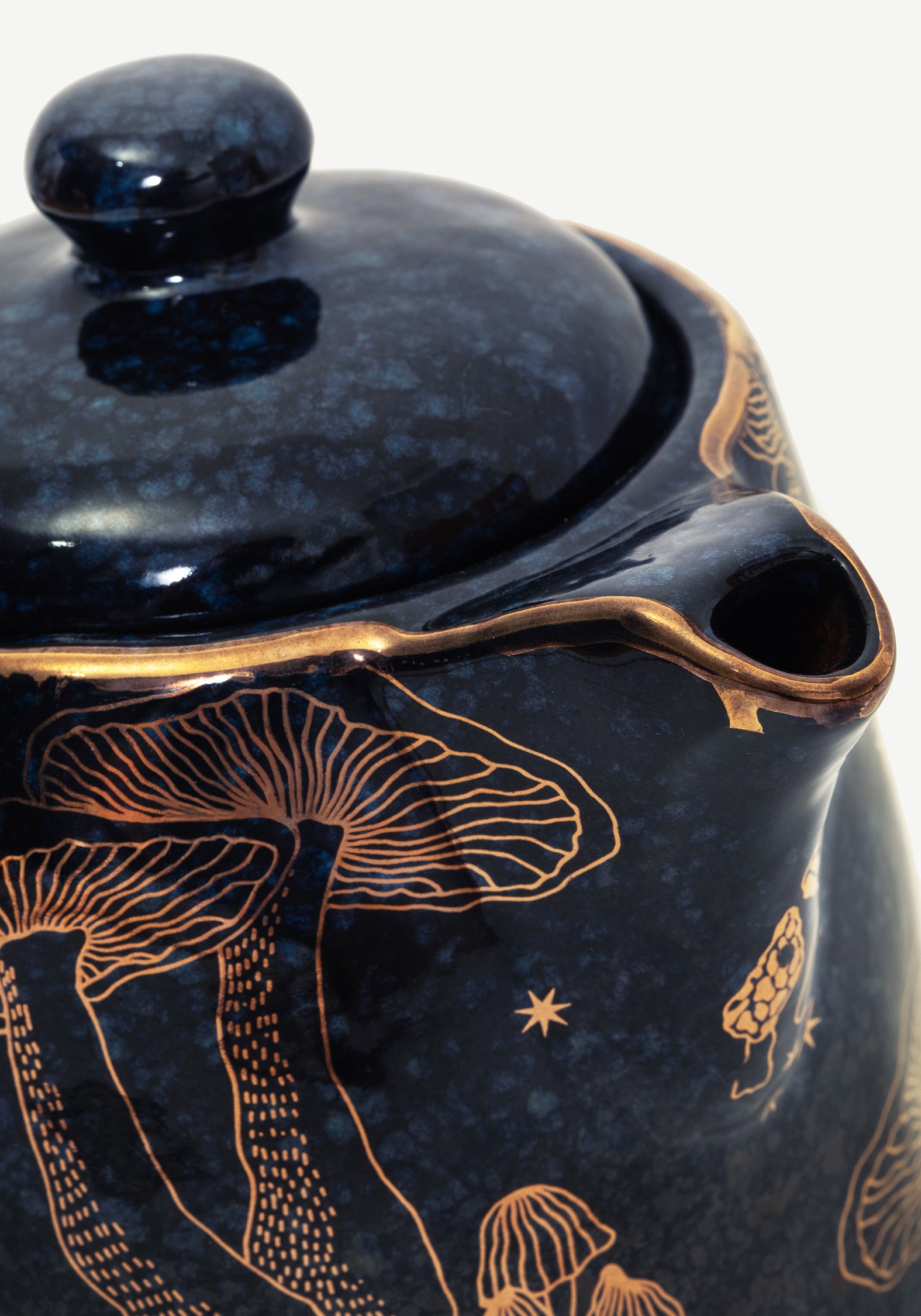 Faefire Foiled Mushroom Print Teapot