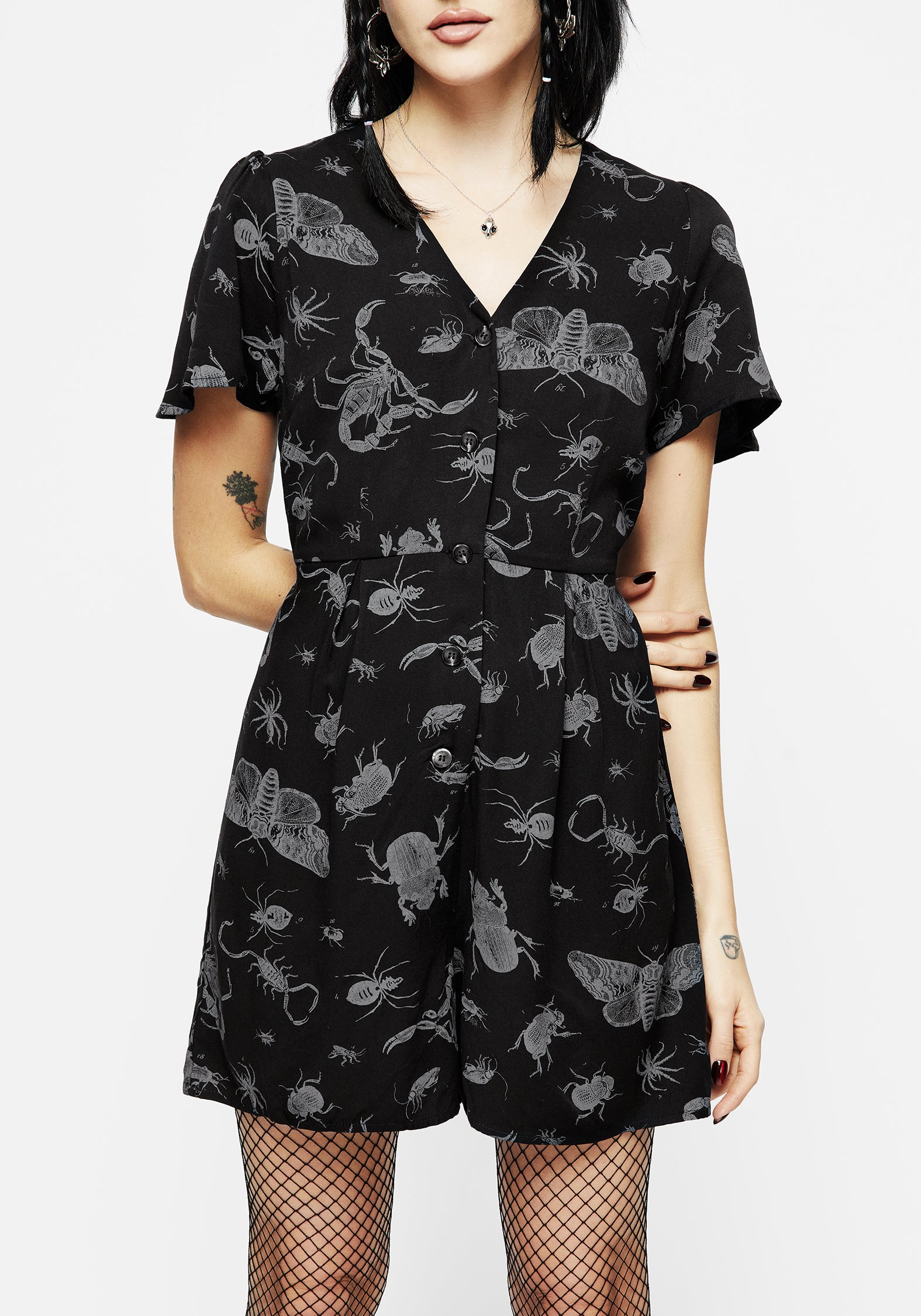 Parasite Bugs Playsuit - Black