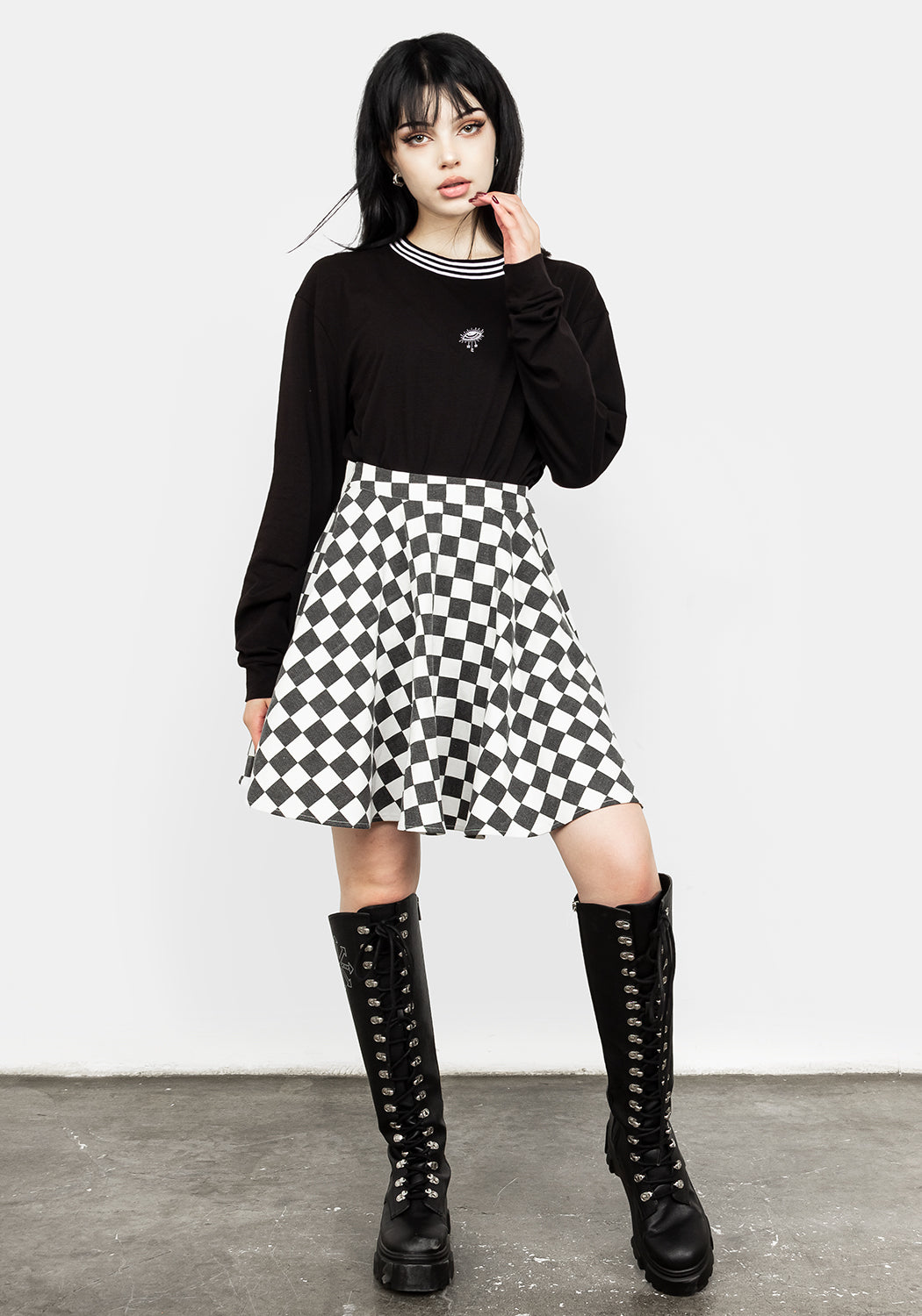 Nitro Checkerboard Skater Full Circle Skirt