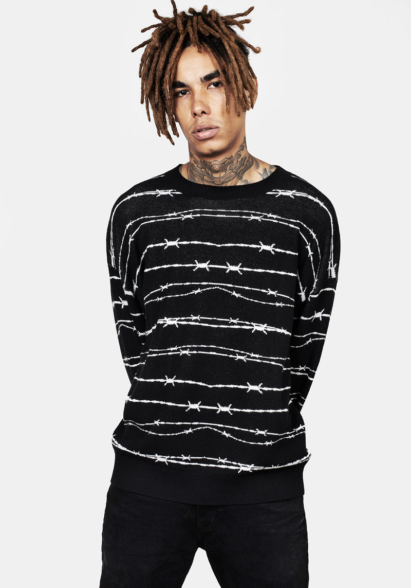 Barbed-Longline-Crew-Neck-Jumper – Disturbia