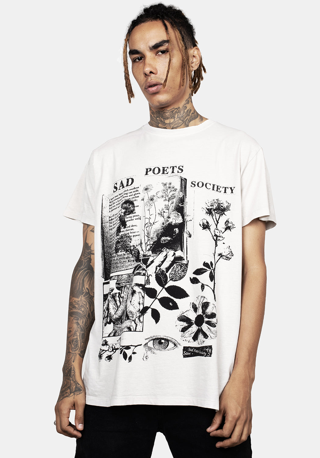 Sad Poets Vintage Off White Washed T-Shirt