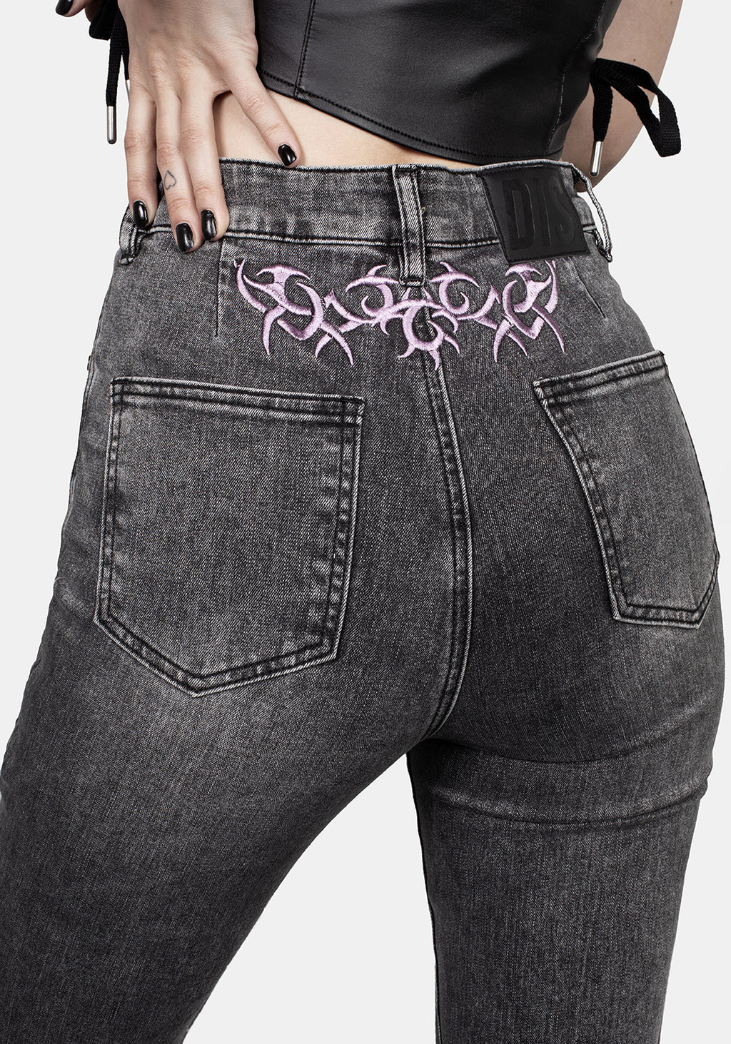 Tramp-Washed-Lace-up-Flared-Jeans – Disturbia