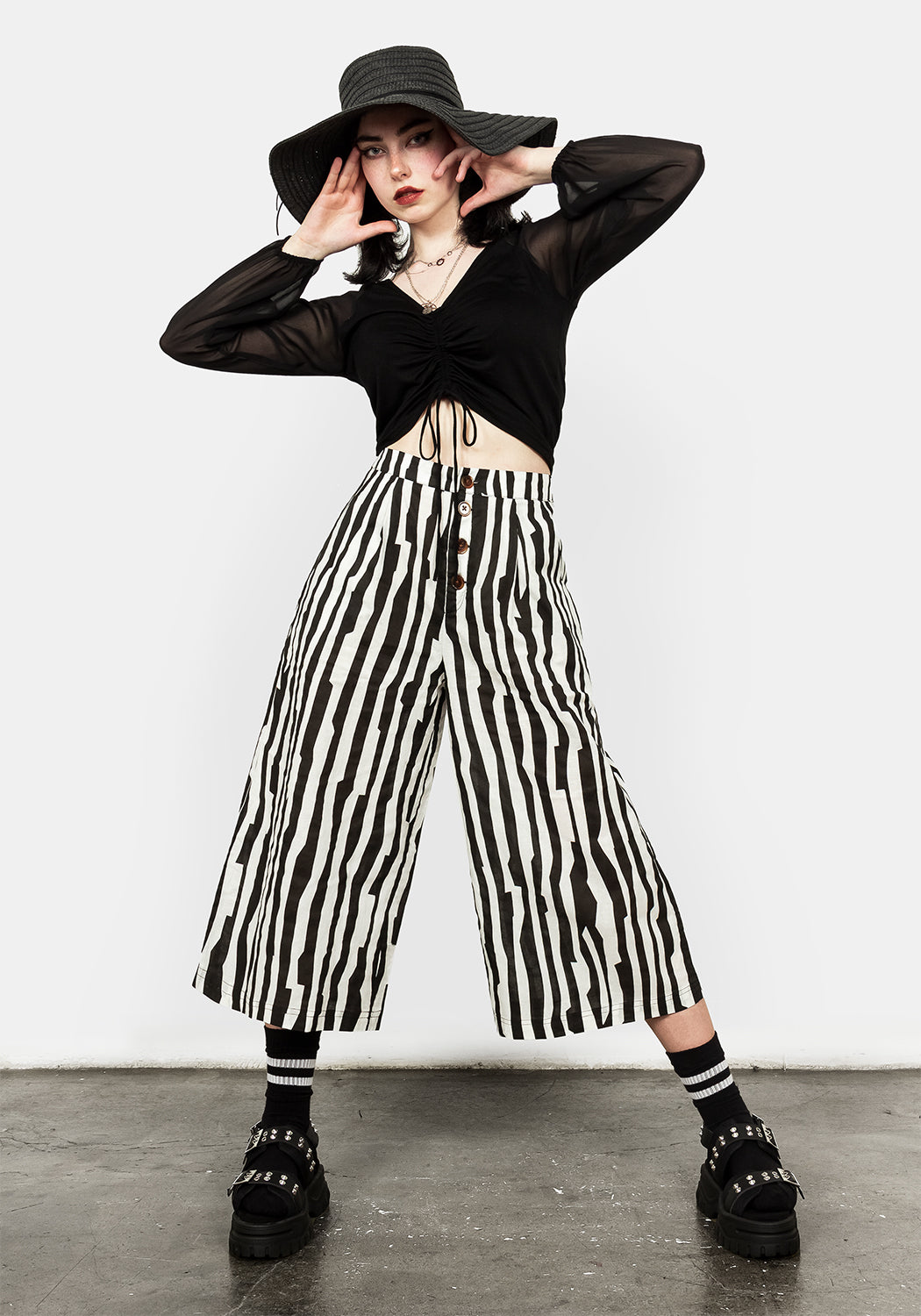 DARK WAVE CROP TROUSERS