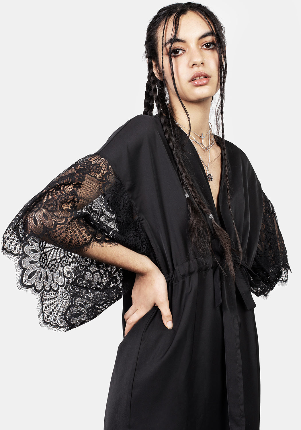 Departed Lace Sleeve Kimono