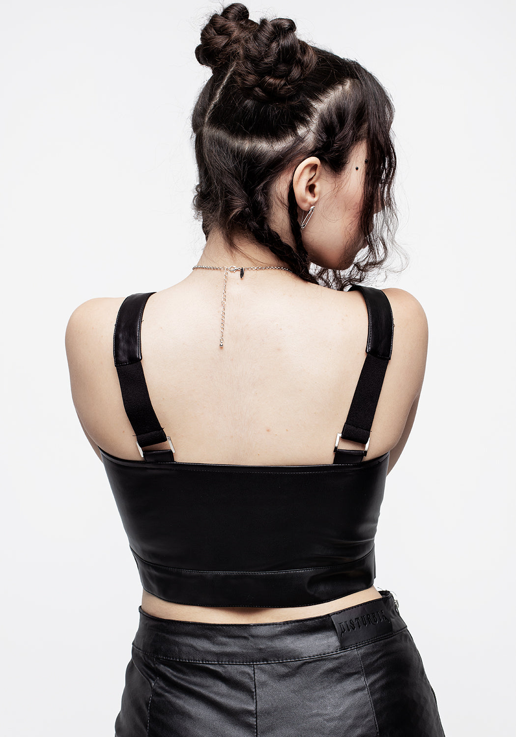 Runaway PU Leather Zipped Bralet