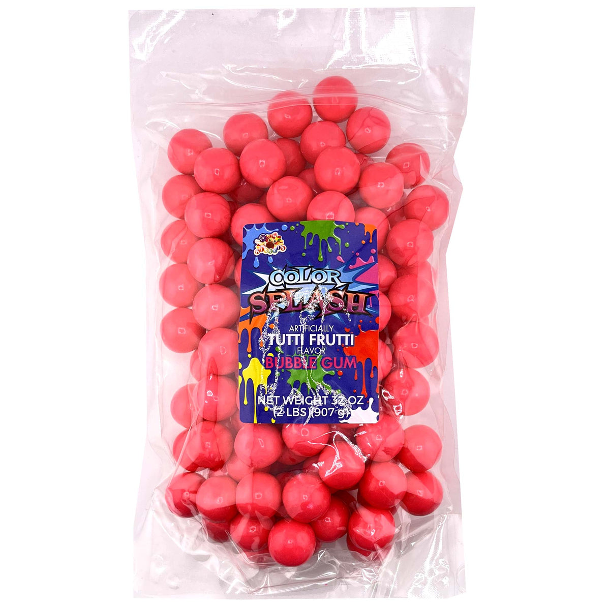 COLOR SPLASH PEAR WHITE 1″ GUMBALLS 2LBS – Candy4Less