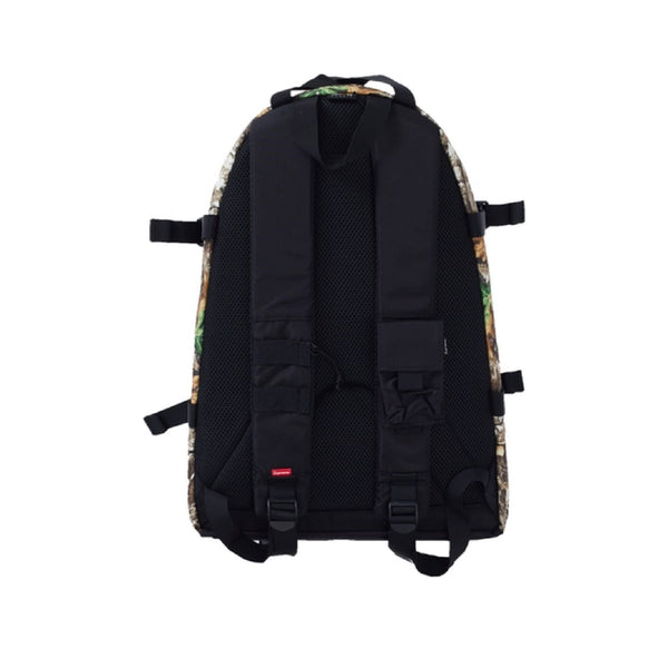 north face backpack with leaves