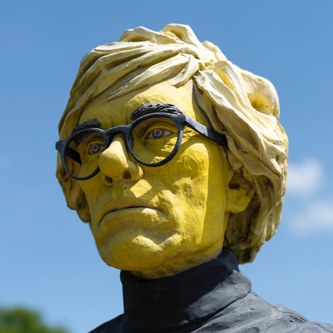 Head of a statue of famous US artists, Andy Warhol 