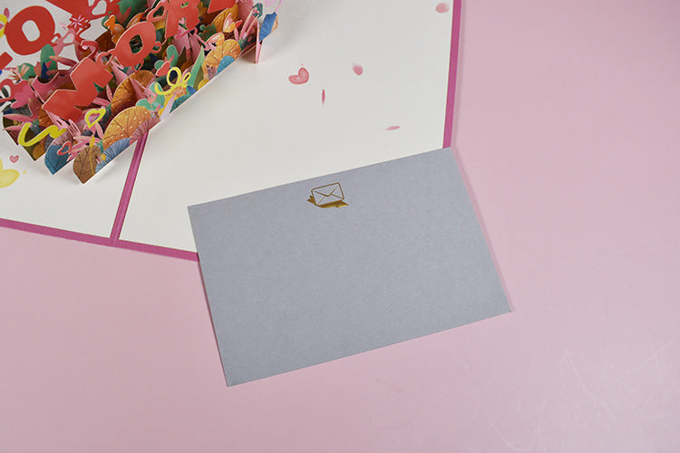 love you more pop up card - tag