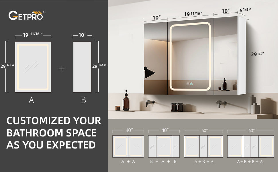 40 inch medicine cabinet with lights