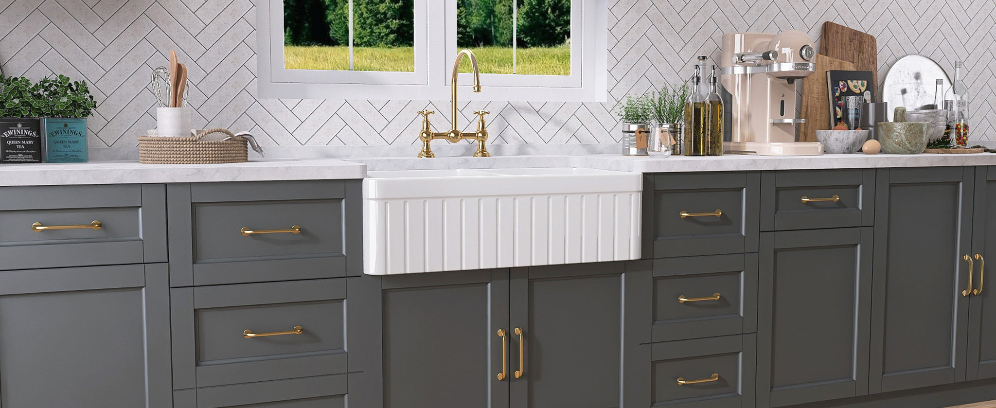 Double Bowl Farmhouse Kitchen Sink