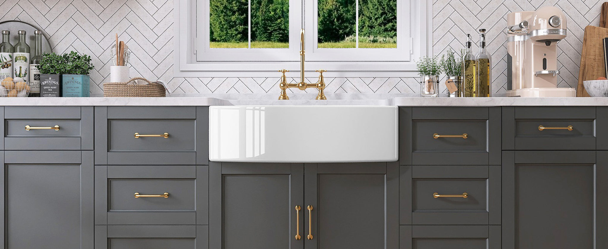 White Farmhouse Sink