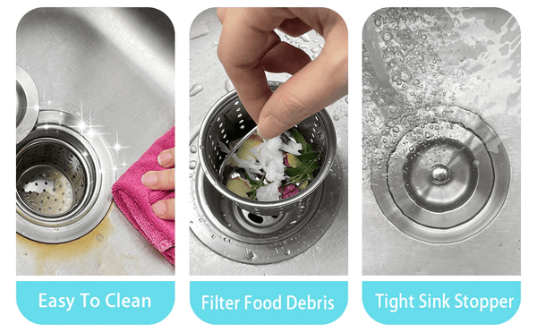 Ticor 3.5 Pull-Out Kitchen Sink Waste Basket Strainer Drain