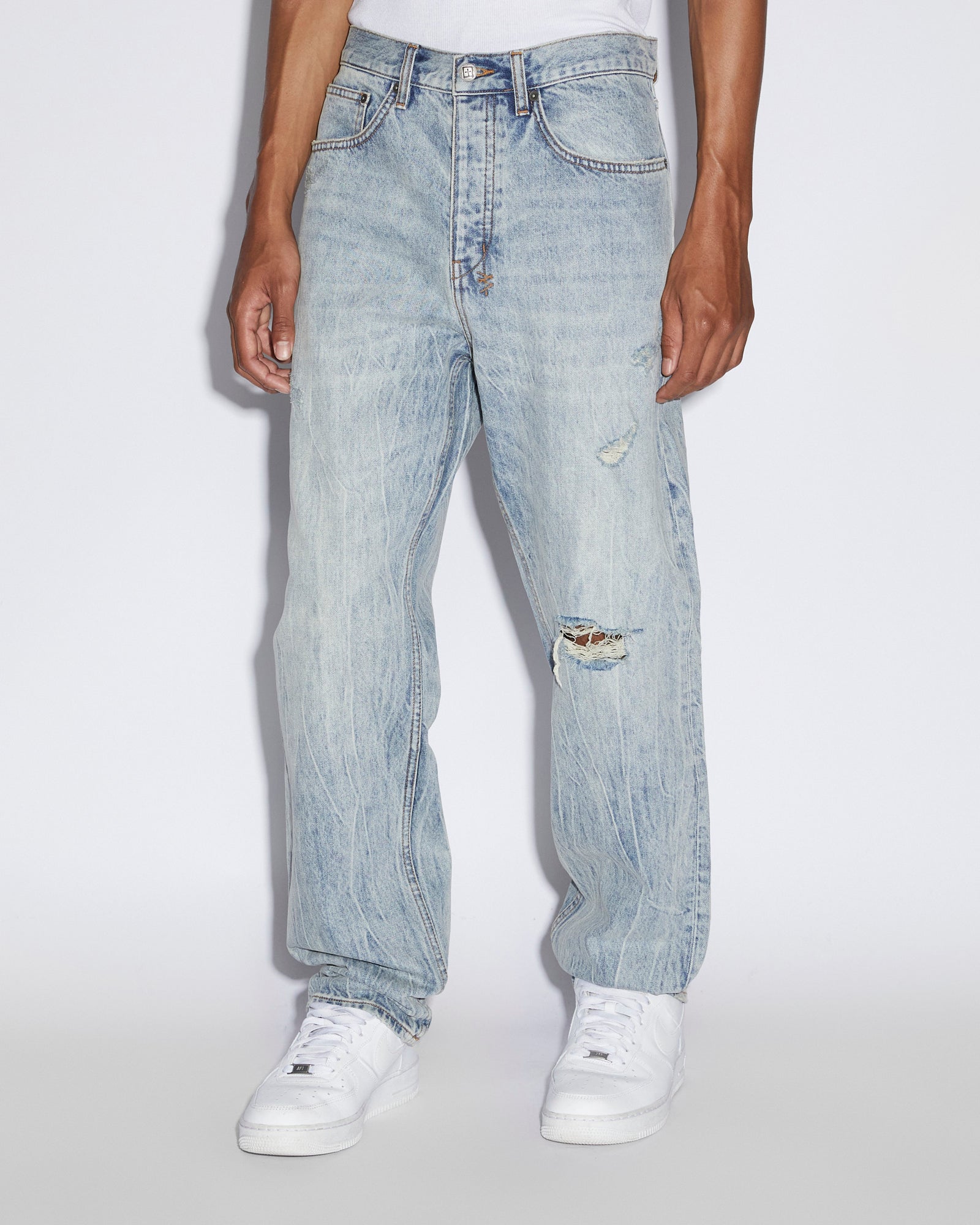 Men's Fashion Plus-Size Loose Jeans Street Wide Leg Trousers Pants