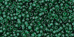 cc939 - perles de rocaille Toho 15/0 transparent green emerald (5g)