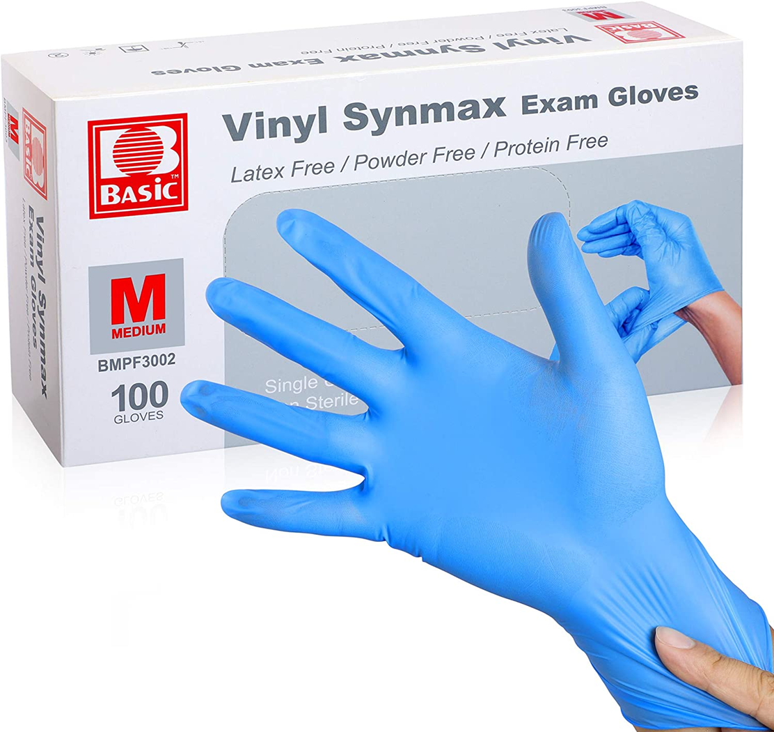 Ever Ready Disposable Vinyl Exam Gloves, Powder-Free & Latex-Free