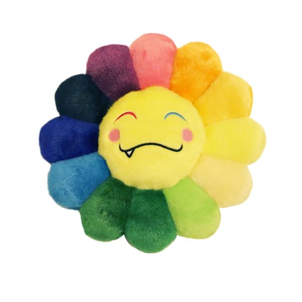  Kaikai Kiki Flower Keychain Flower Plush Rainbow & White :  Toys & Games