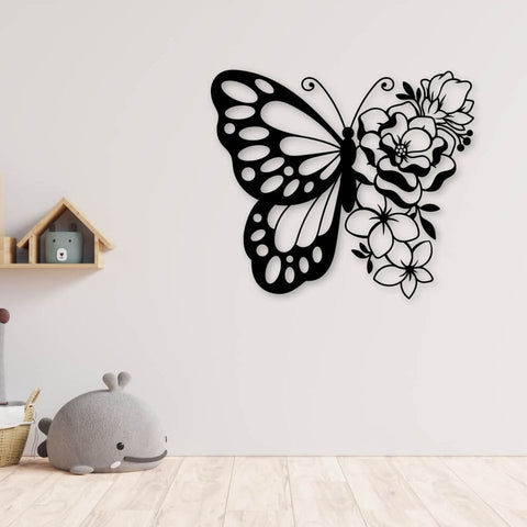 Butterfly black metal wall decor