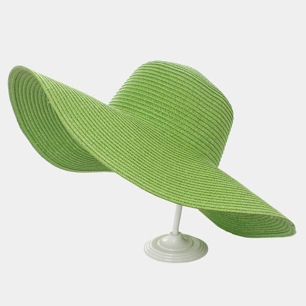 lime green straw hat