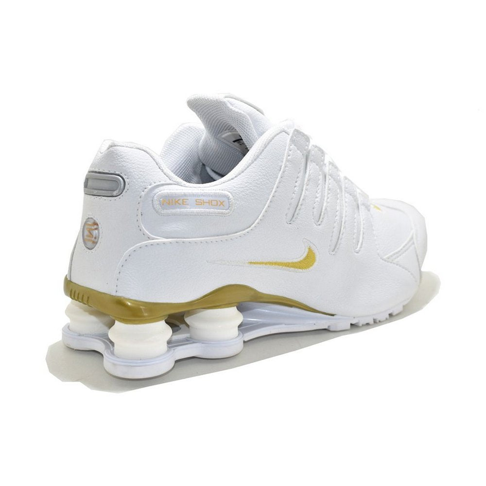 nike shox branco com dourado