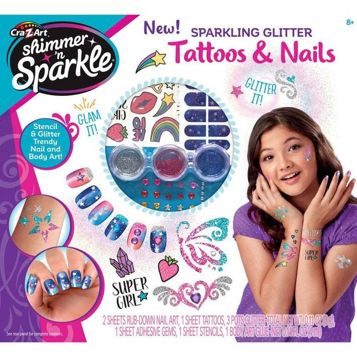 Glitter Temporary Tattoo Kit for Kids, 24 Large Glitter Colors and 6  Fluorescent Colors, 108 Stencils, Glow in The Dark Body Nail Art, Festival  Party