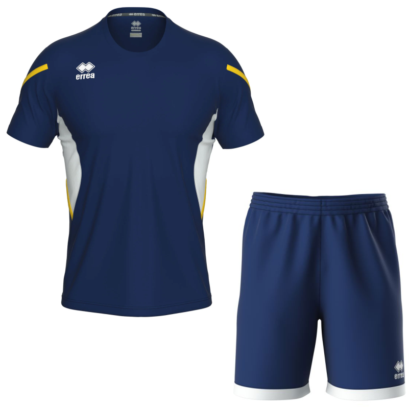 Errea Curtis Set with Barney Shorts Navy White Yellow