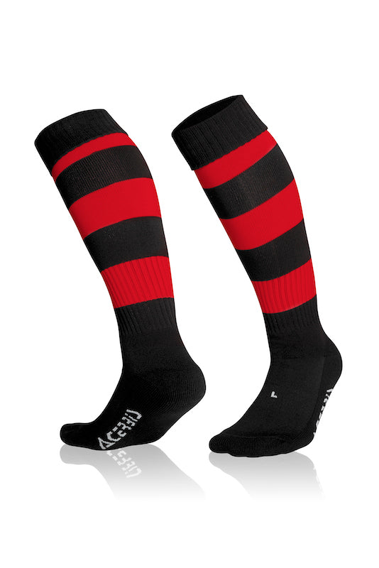 ACERBIS DOUBLE SOCKS BLACK RED [Pack of 5]