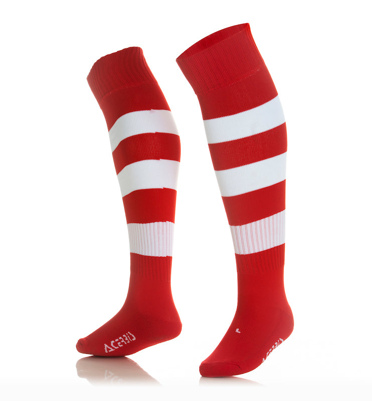 ACERBIS DOUBLE SOCKS RED WHITE [Pack of 5]