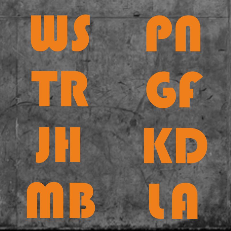 Bauhaus Initials Orange