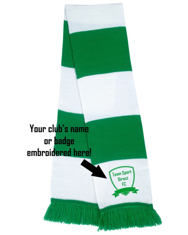 Embroidered Team Scarf Green/White