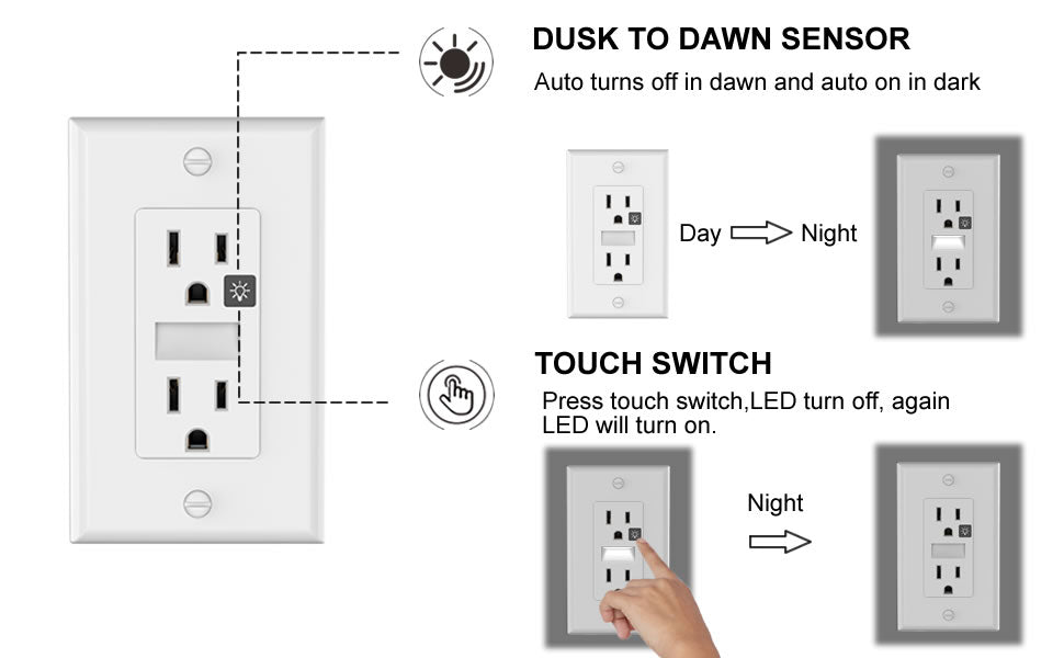 SOZULAMP - Juego de 4 interruptores de pared de 3 vías con luz nocturna LED  de 15 amperios, 120/277 voltios, interruptor de interruptor de