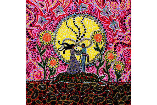 leah dorion metis art love and trust painting