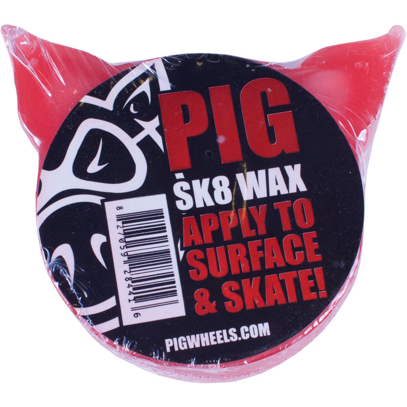 Pig Head Raised Curb Skateboard Wax Red