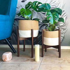 wooden plant stand