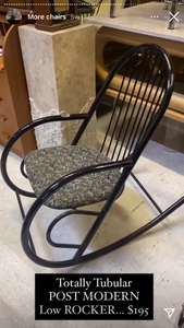 Postmodern Black Tubular Low Rocking Chair