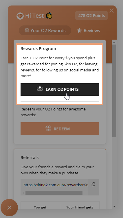 Skin O2 Rewards