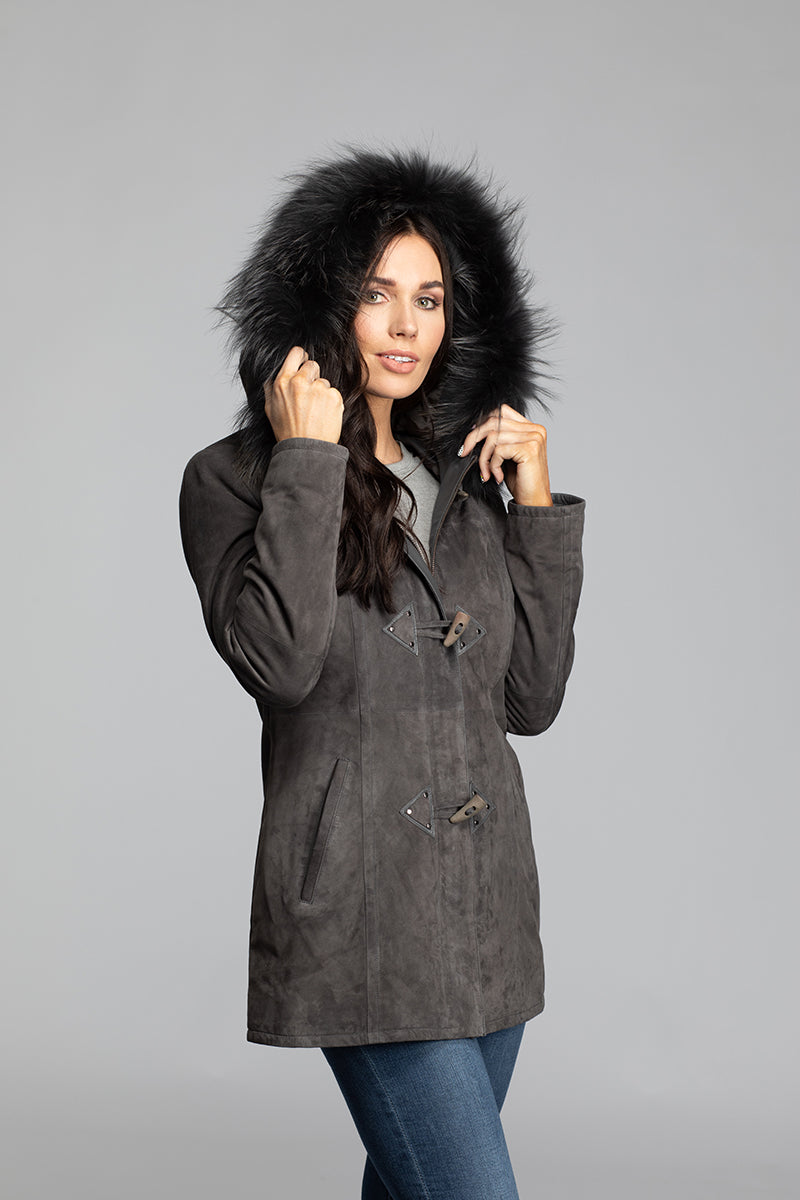 ato LAMB MELTON HOODED COAT-