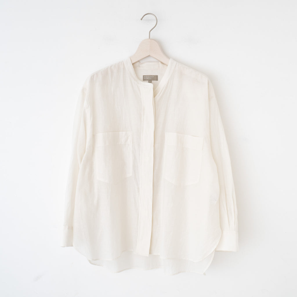 MARGARET HOWELL SHEER COTTON SILK シャツワンピ-