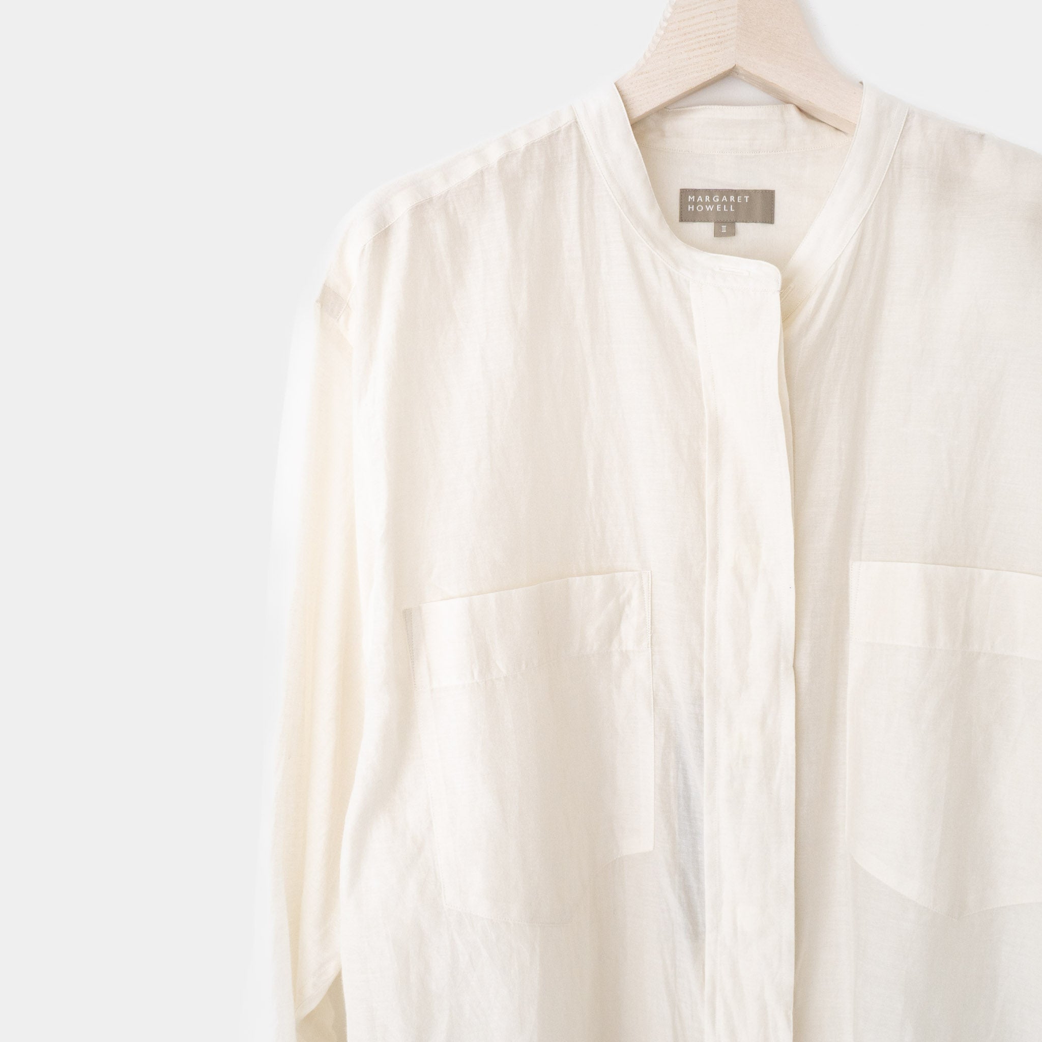 MARGARET HOWELL SHEER COTTON SILK シャツワンピ