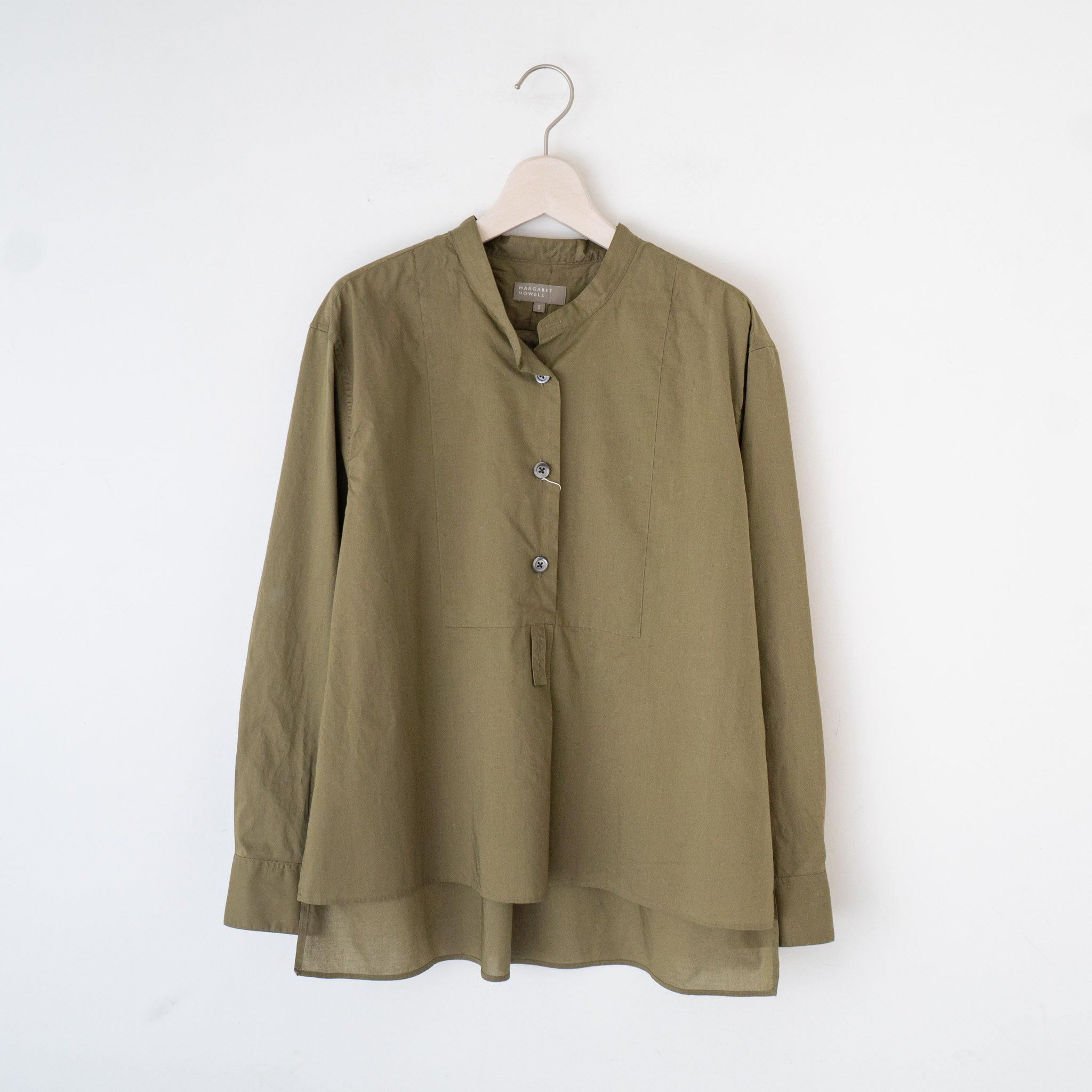 MARGARET HOWELL SHEER COTTON SILK シャツワンピ-