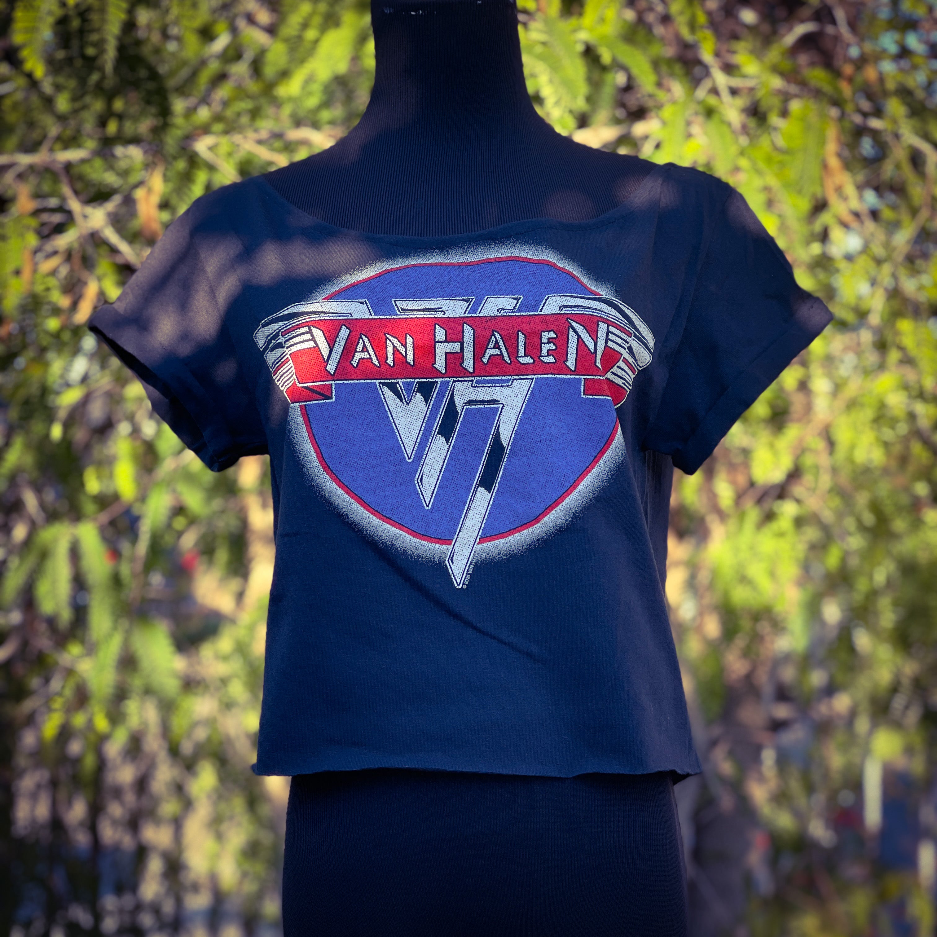 Van Halen Rolled Sleeve Crop Top Size Medium